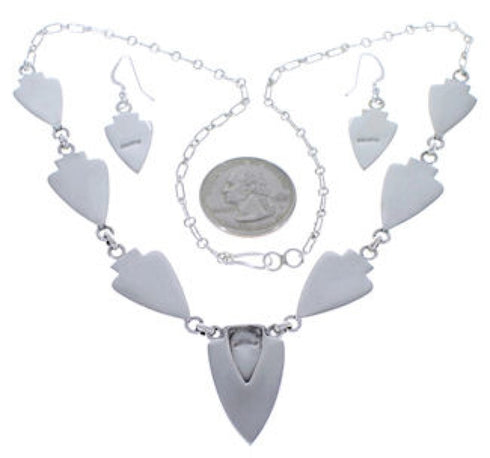 Sterling Silver Multicolor Inlay Link Necklace Earrings Set PX36957